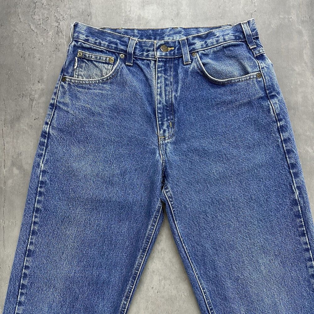 Carhartt B17 DST Relaxed Fit Jeans 33x30 Blue Denim Straight Leg Workwear - Picture 7 of 11
